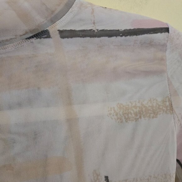 Aritzia Babaton Parlay Bodysuit Mockneck Sheer snap Closure Size XS - Picture 5 of 8